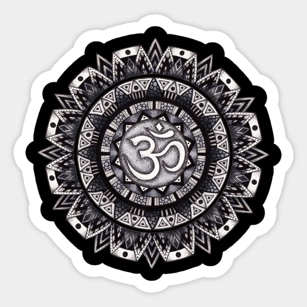 Om Mandala Sticker by Litedawn